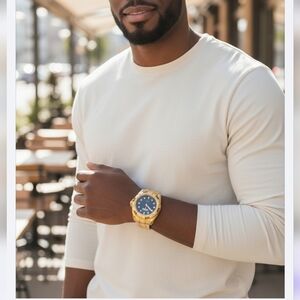 Rare Find WALTHAM Men's New vintage gold-tone quartz wristwatch